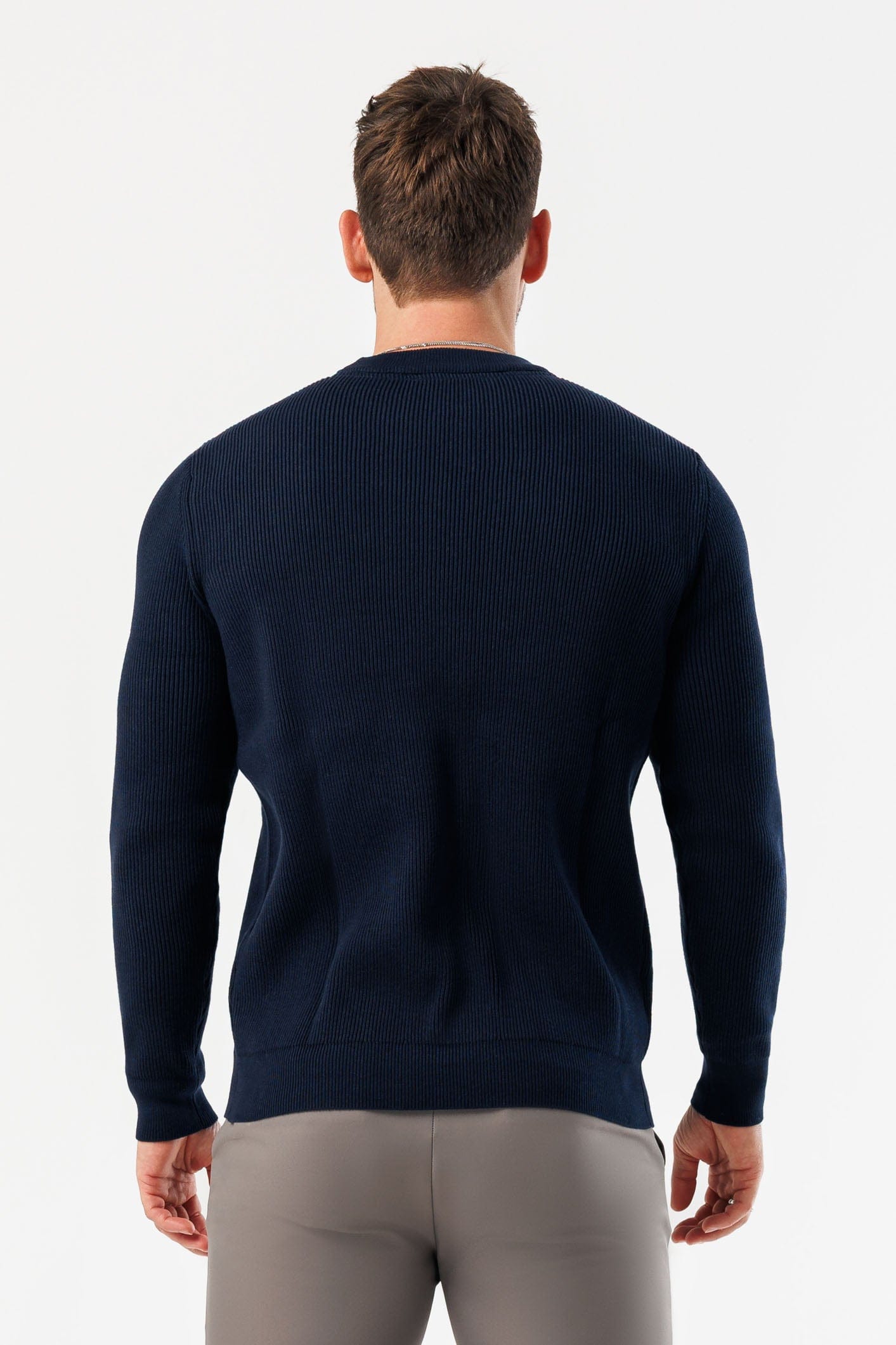 Legend London KNITWEAR RIDGE KNIT SWEATER - NAVY
