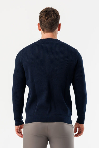Legend London KNITWEAR RIDGE KNIT SWEATER - NAVY