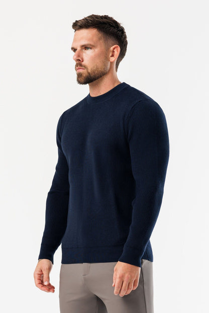 Legend London KNITWEAR RIDGE KNIT SWEATER - NAVY