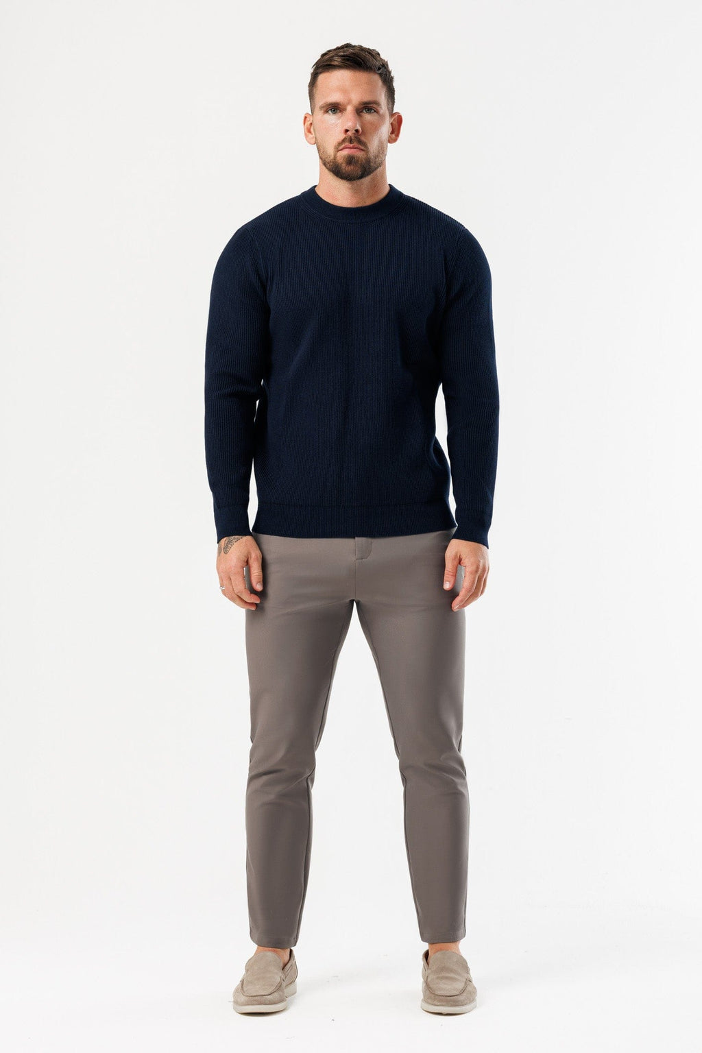 Legend London KNITWEAR RIDGE KNIT SWEATER - NAVY