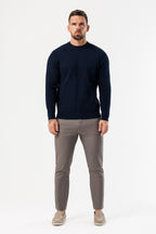 Legend London KNITWEAR RIDGE KNIT SWEATER - NAVY