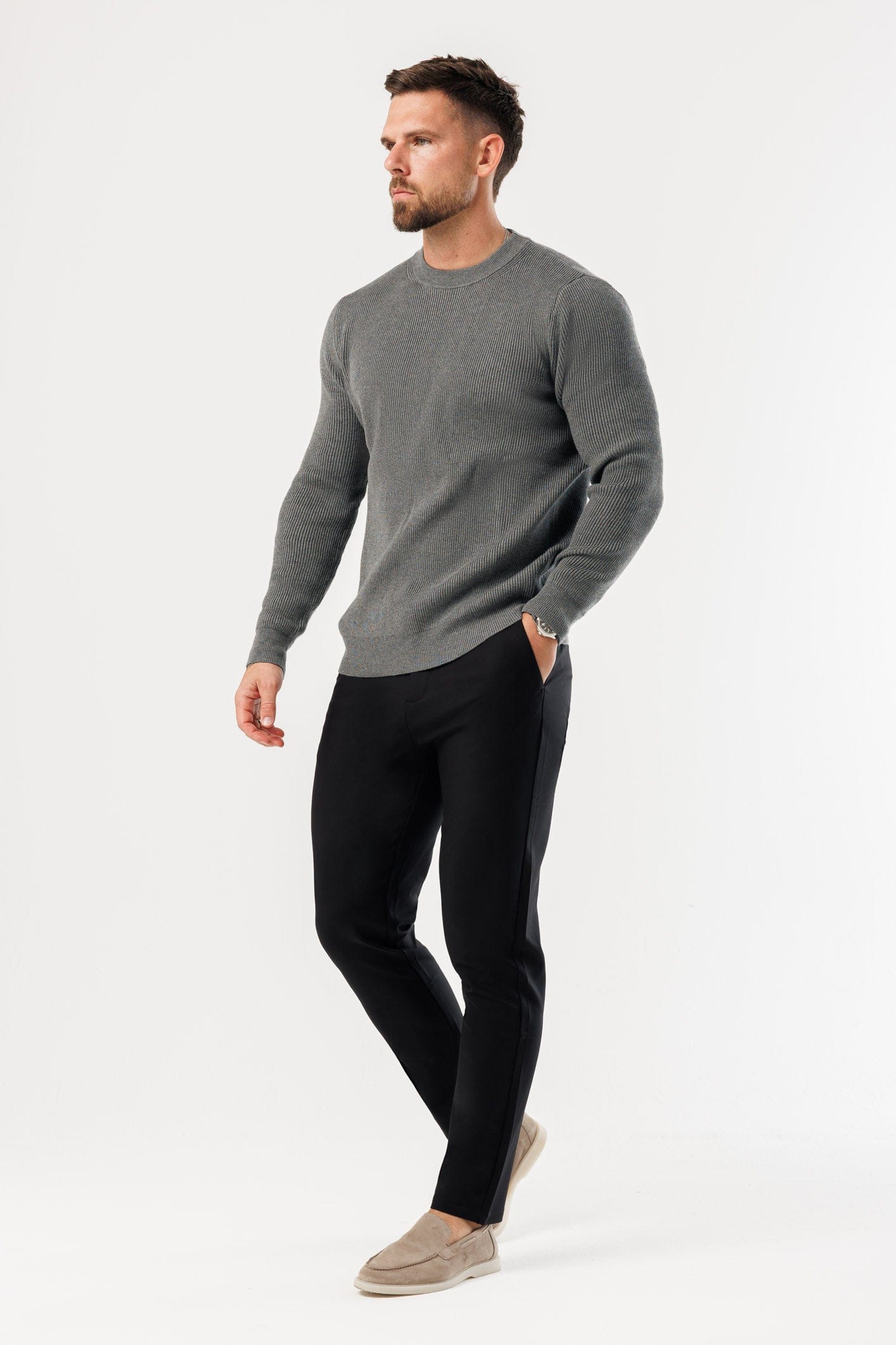 Legend London KNITWEAR - SWEATER COAST SWEATSHIRT - DARK GREY