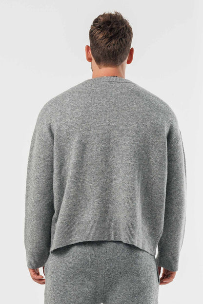 LEGEND LONDON KNITWEAR - SWEATER KNIT SWEATER - GREY MARL