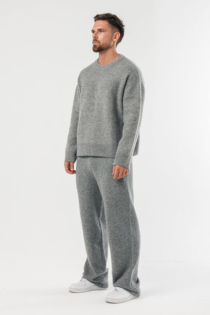 LEGEND LONDON KNITWEAR - SWEATER KNIT SWEATER - GREY MARL