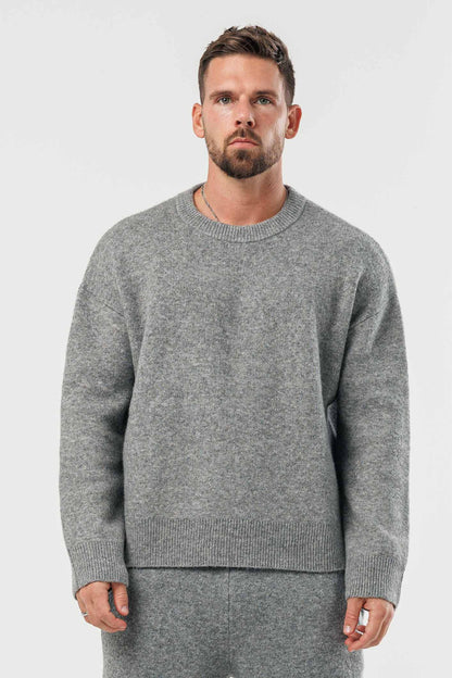 LEGEND LONDON KNITWEAR - SWEATER KNIT SWEATER - GREY MARL