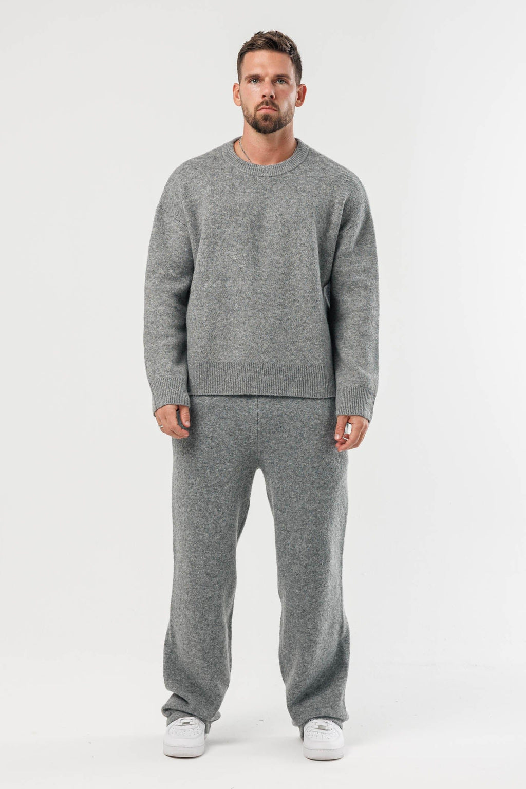 LEGEND LONDON KNITWEAR - SWEATER KNIT SWEATER - GREY MARL