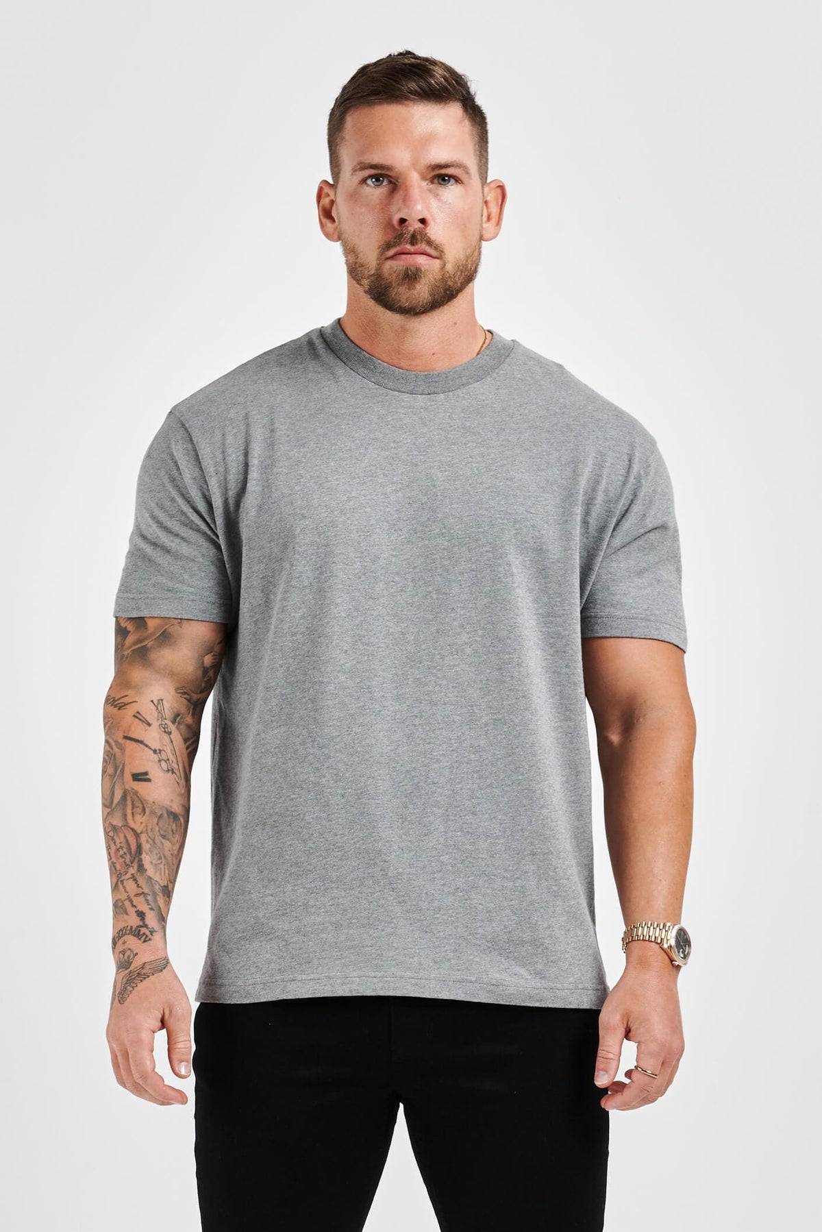 Legend London OUTLET PREMIUM BASICS T-SHIRT (NO LOGO) - DARK GREY MARL