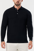 Legend London Polo - COAST COAST LONG SLEEVE POLO - BLACK