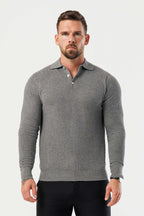 Legend London Polo - COAST COAST LONG SLEEVE POLO - DARK GREY