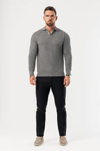Legend London Polo - COAST COAST LONG SLEEVE POLO - DARK GREY
