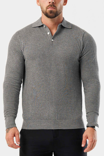 Legend London Polo - COAST COAST LONG SLEEVE POLO - DARK GREY