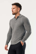 Legend London Polo - COAST COAST LONG SLEEVE POLO - DARK GREY