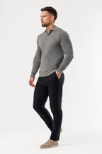 Legend London Polo - COAST COAST LONG SLEEVE POLO - DARK GREY