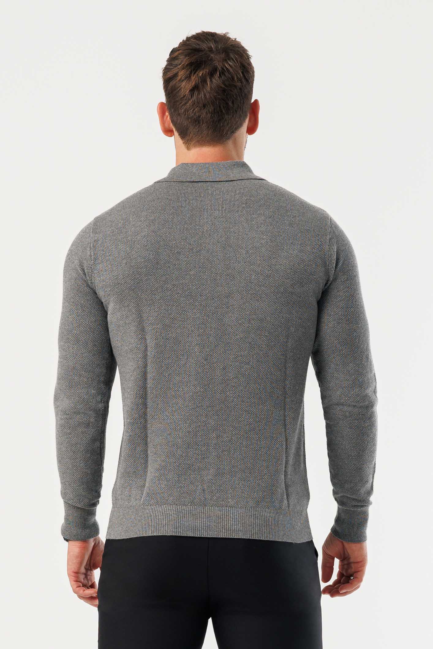 Legend London Polo - COAST COAST LONG SLEEVE POLO - DARK GREY