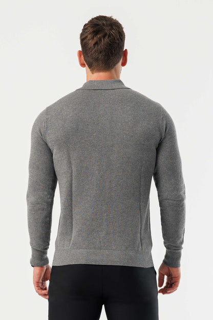 Legend London Polo - COAST COAST LONG SLEEVE POLO - DARK GREY