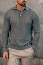 Legend London Polo - COAST COAST LONG SLEEVE POLO - DARK GREY