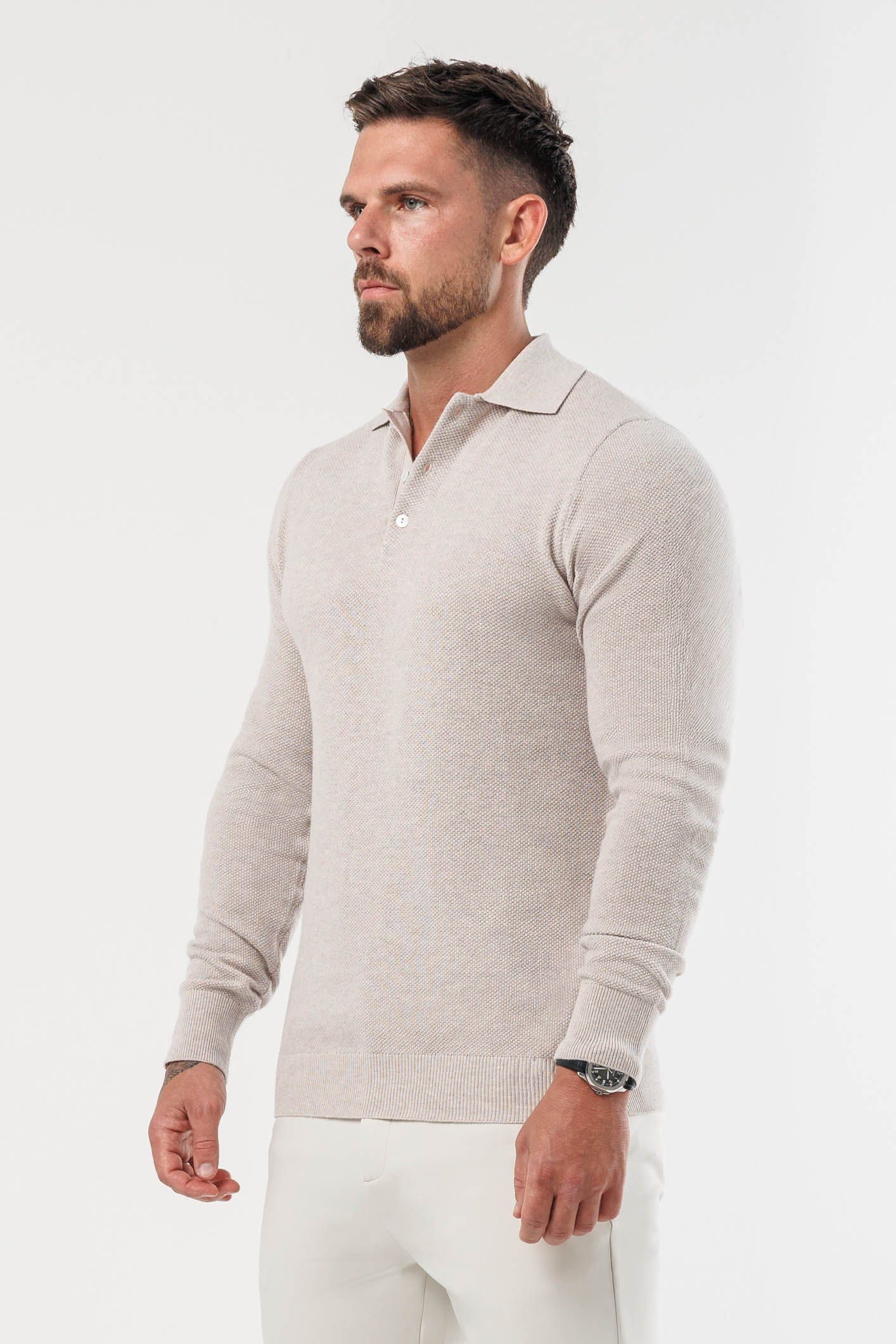 Legend London Polo - COAST COAST LONG SLEEVE POLO - DEEP STONE