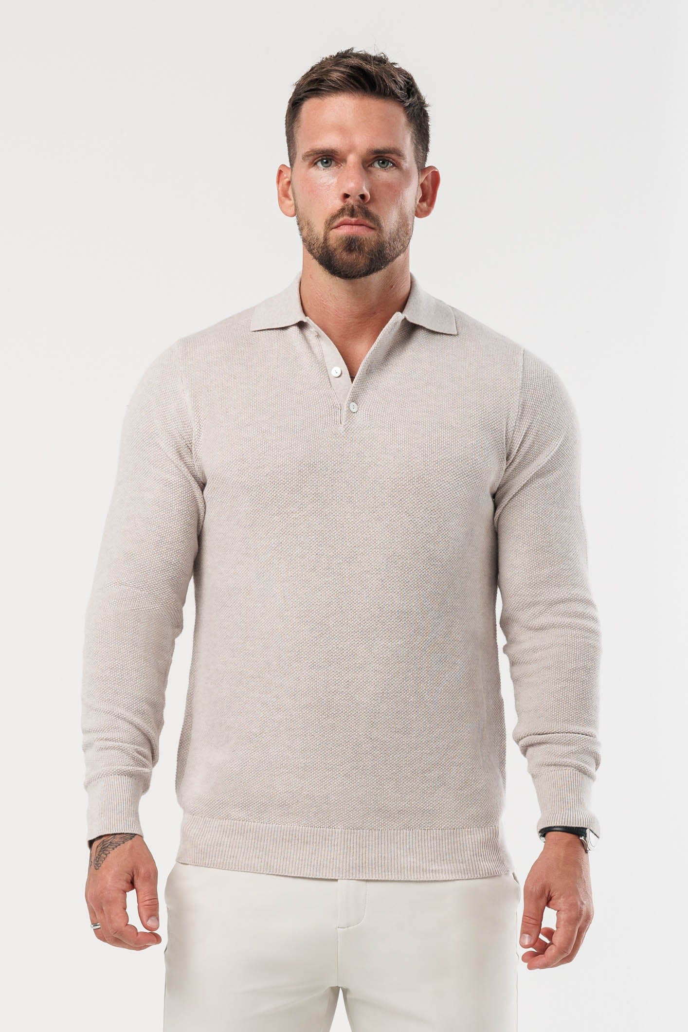 Legend London Polo - COAST COAST LONG SLEEVE POLO - DEEP STONE