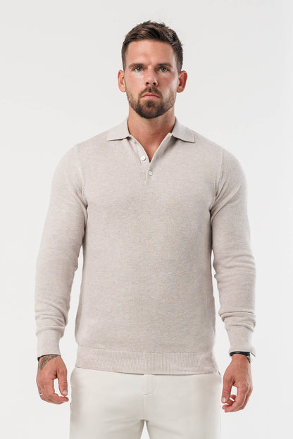 Legend London Polo - COAST COAST LONG SLEEVE POLO - DEEP STONE