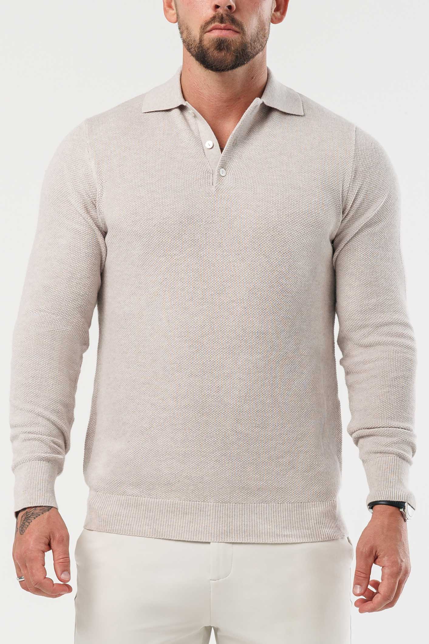 Legend London Polo - COAST COAST LONG SLEEVE POLO - DEEP STONE