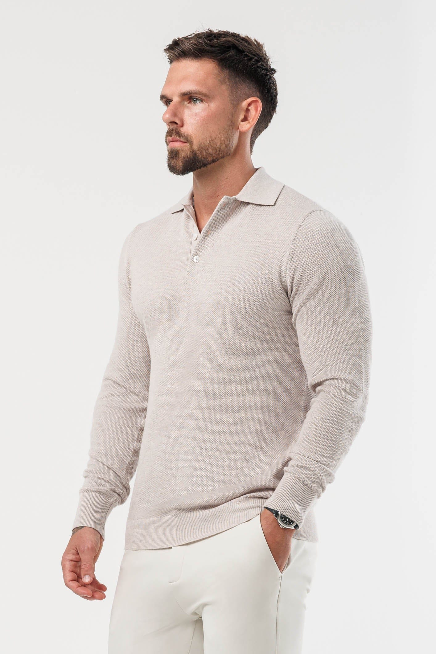 Legend London Polo - COAST COAST LONG SLEEVE POLO - DEEP STONE
