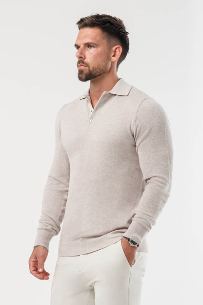 Legend London Polo - COAST COAST LONG SLEEVE POLO - DEEP STONE