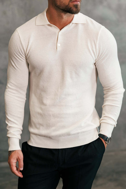 Legend London Polo - COAST COAST LONG SLEEVE POLO - ECRU