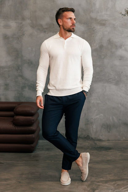 Legend London Polo - COAST COAST LONG SLEEVE POLO - ECRU