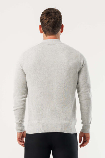 Legend London Polo - COAST COAST LONG SLEEVE POLO - GREY MARL