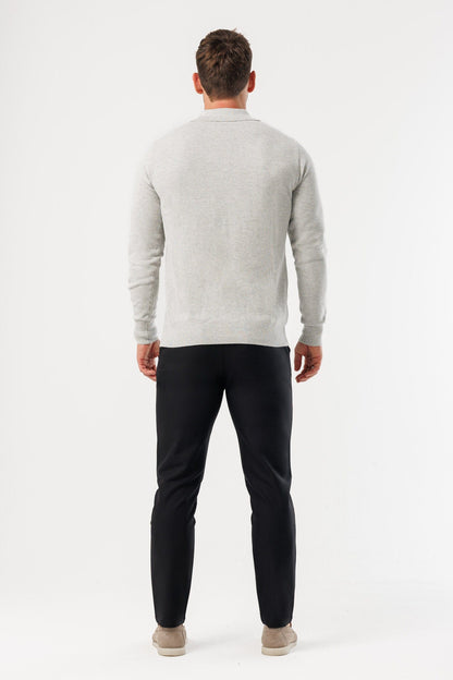 Legend London Polo - COAST COAST LONG SLEEVE POLO - GREY MARL