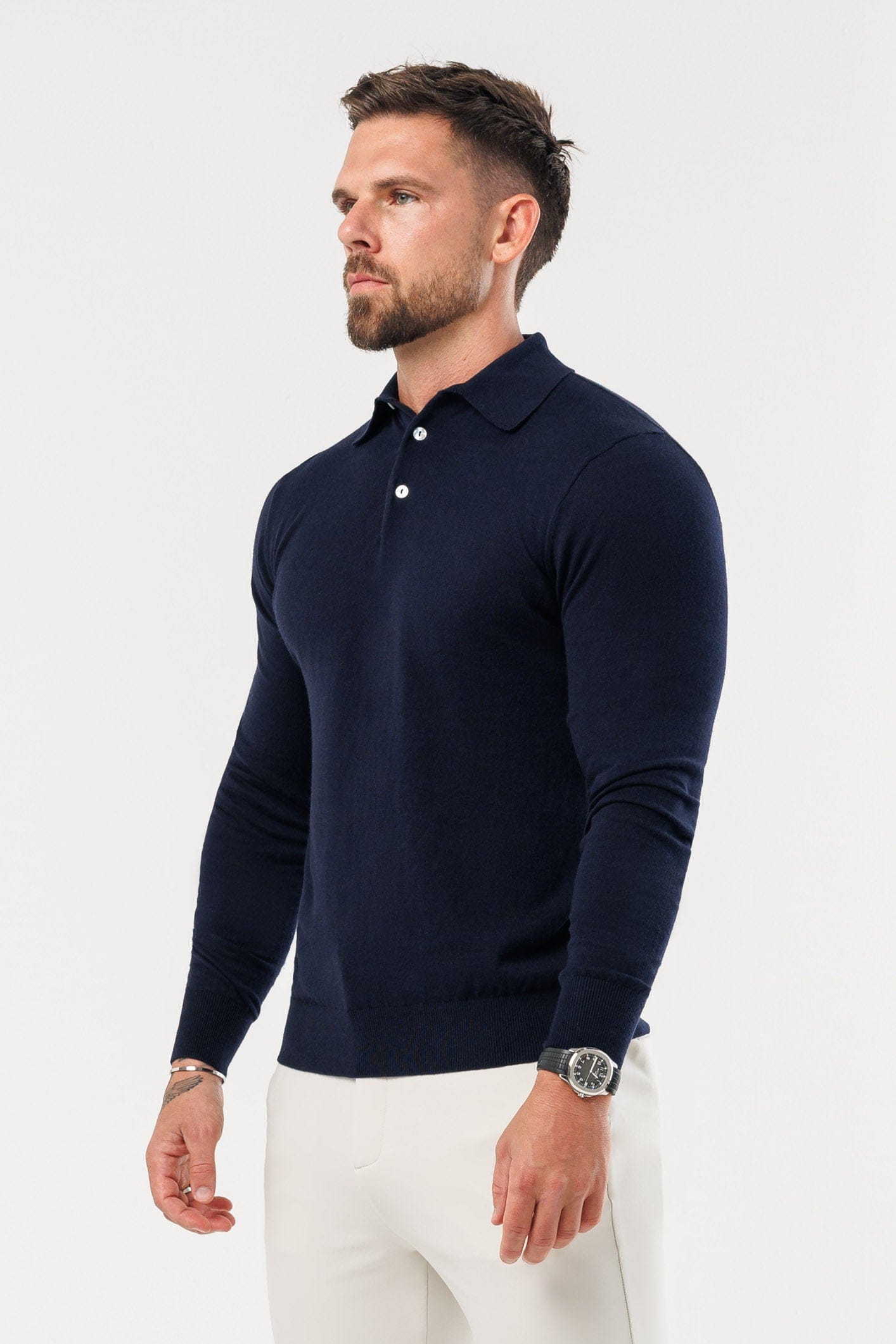 Legend London Polo - COAST COAST LONG SLEEVE POLO - NAVY