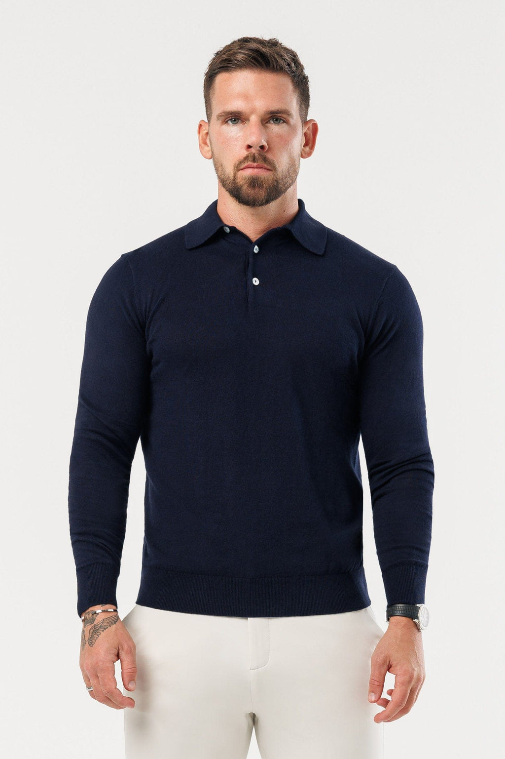 Legend London Polo - COAST COAST LONG SLEEVE POLO - NAVY