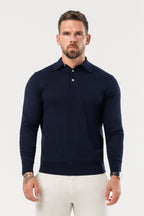 Legend London Polo - COAST COAST LONG SLEEVE POLO - NAVY