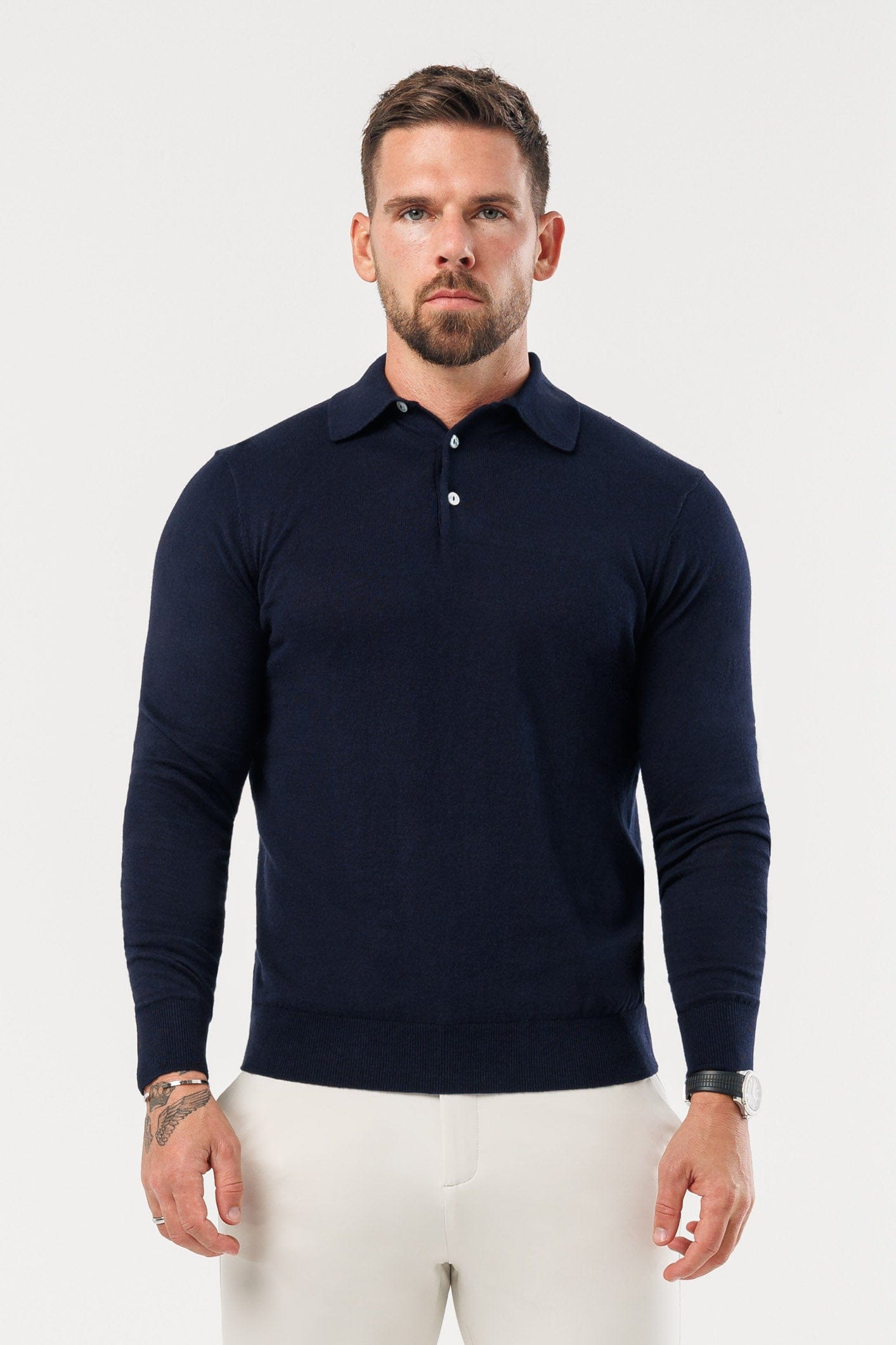 Legend London Polo - COAST COAST LONG SLEEVE POLO - NAVY