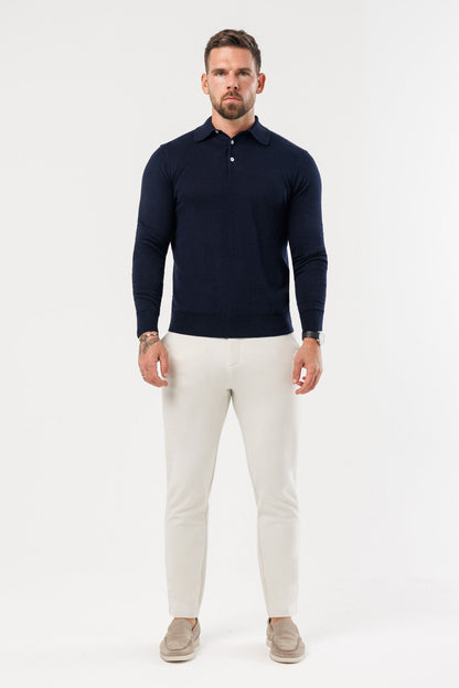 Legend London Polo - COAST COAST LONG SLEEVE POLO - NAVY