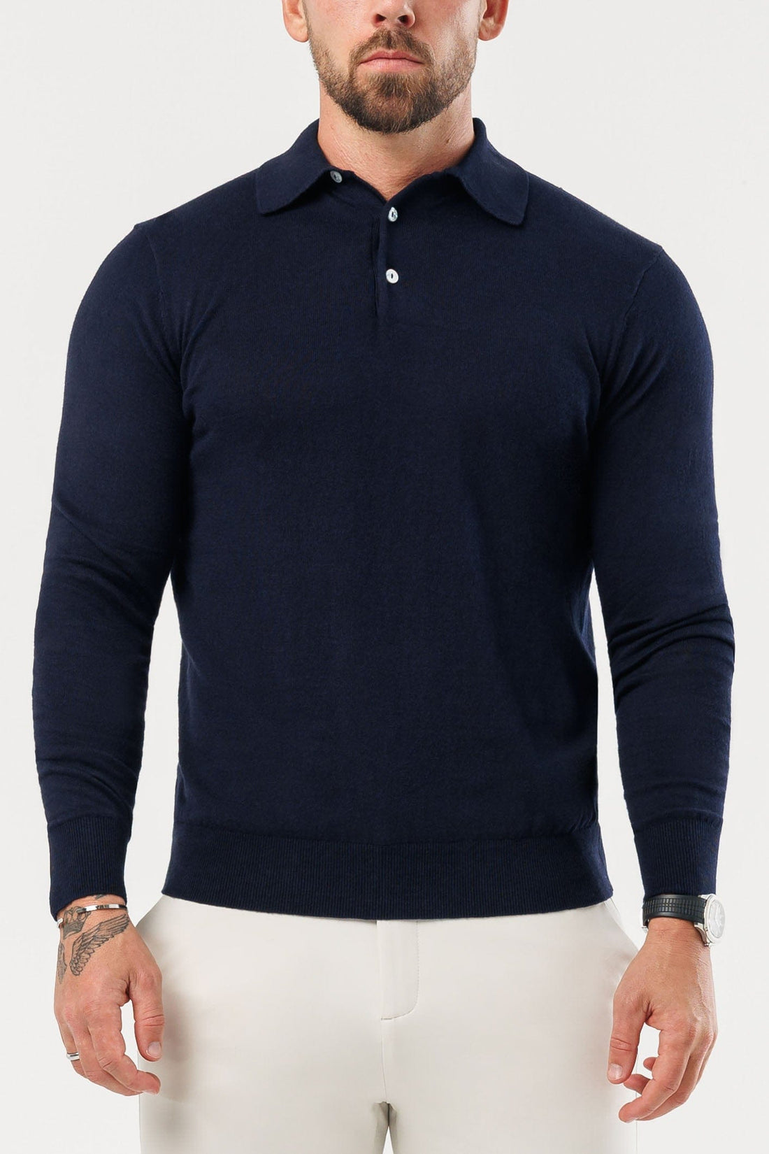 Legend London Polo - COAST COAST LONG SLEEVE POLO - NAVY