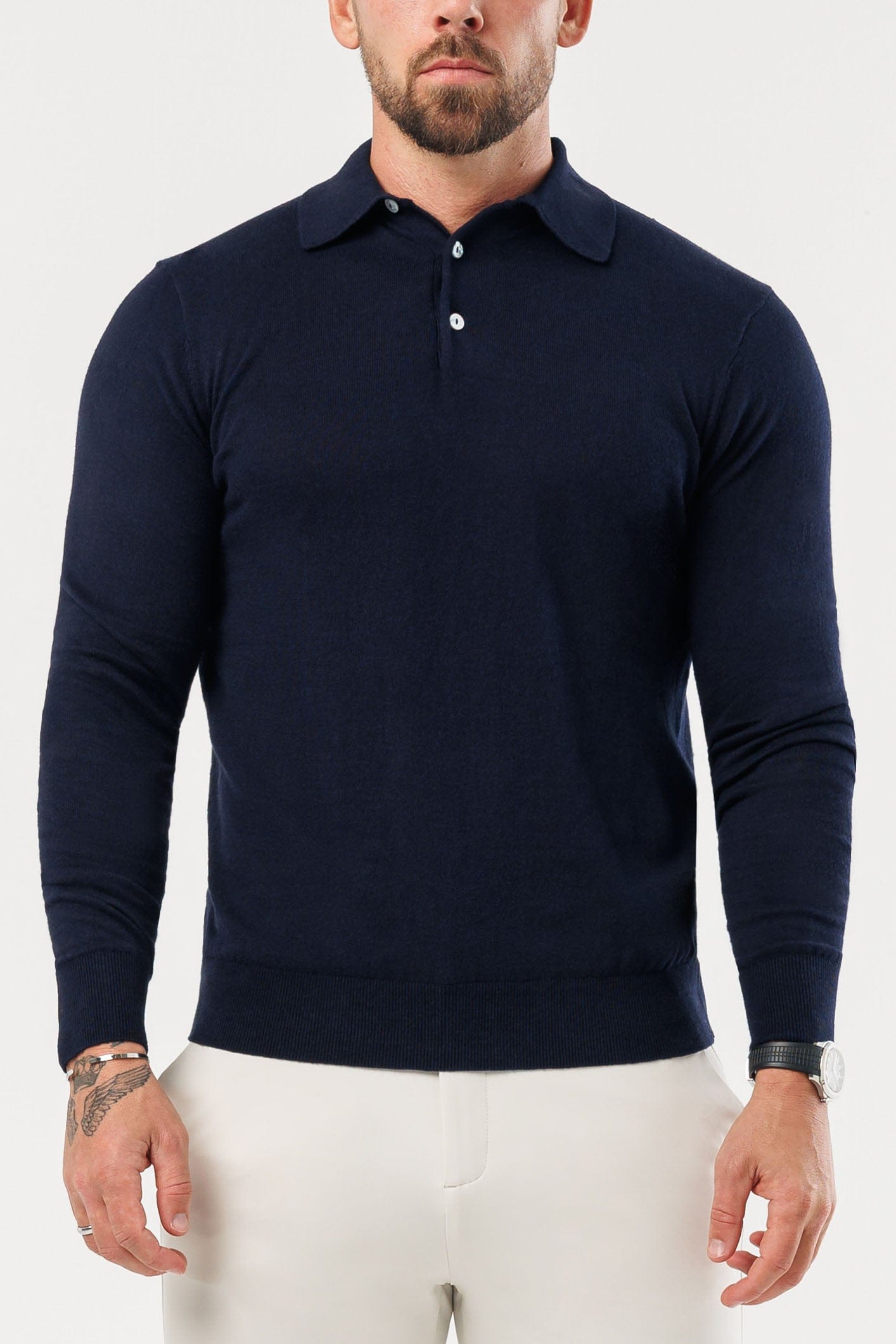 Legend London Polo - COAST COAST LONG SLEEVE POLO - NAVY
