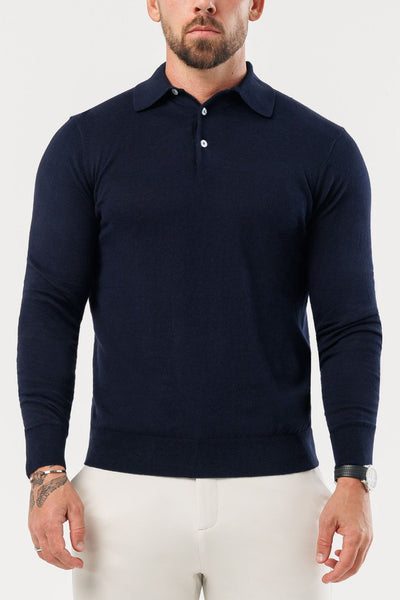 COAST LONG SLEEVE POLO - NAVY