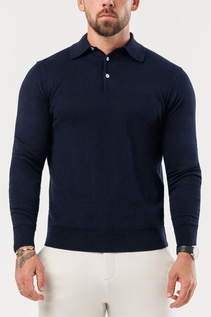 Legend London Polo - COAST COAST LONG SLEEVE POLO - NAVY