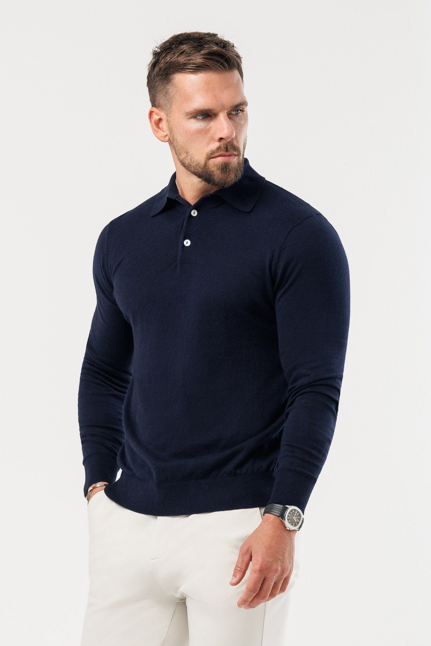 Legend London Polo - COAST COAST LONG SLEEVE POLO - NAVY