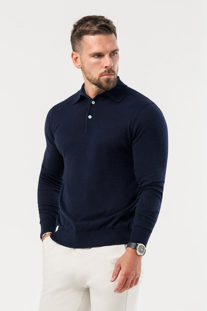 Legend London Polo - COAST COAST LONG SLEEVE POLO - NAVY