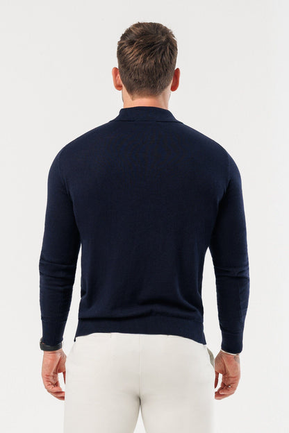 Legend London Polo - COAST COAST LONG SLEEVE POLO - NAVY