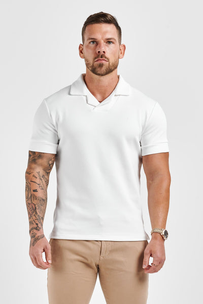 CORE REVERE COLLAR POLO - WHITE – Legend London