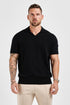 Legend London Polo LEGEND OPEN COLLAR POLO SHIRT - BLACK