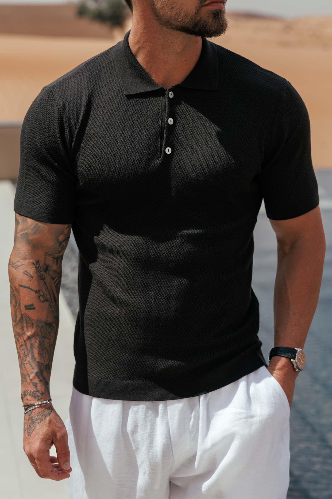 Legend London POLO SANTAL POLO - BLACK