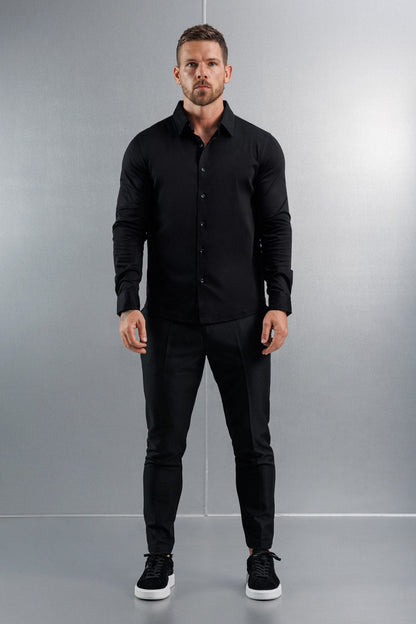Legend London Shirt MERCERISED DRESS SHIRT - BLACK