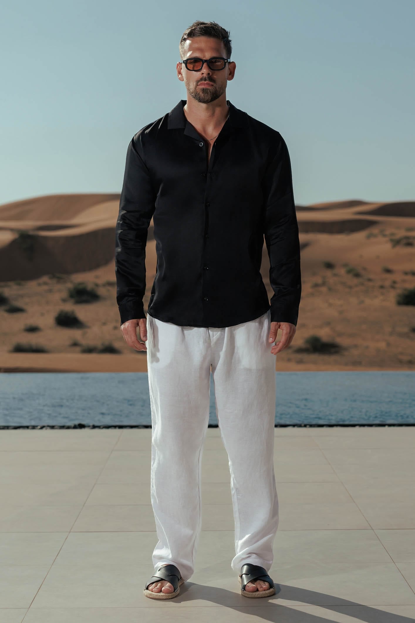 Legend London Shirt - Summer FLOW SHIRT - BLACK