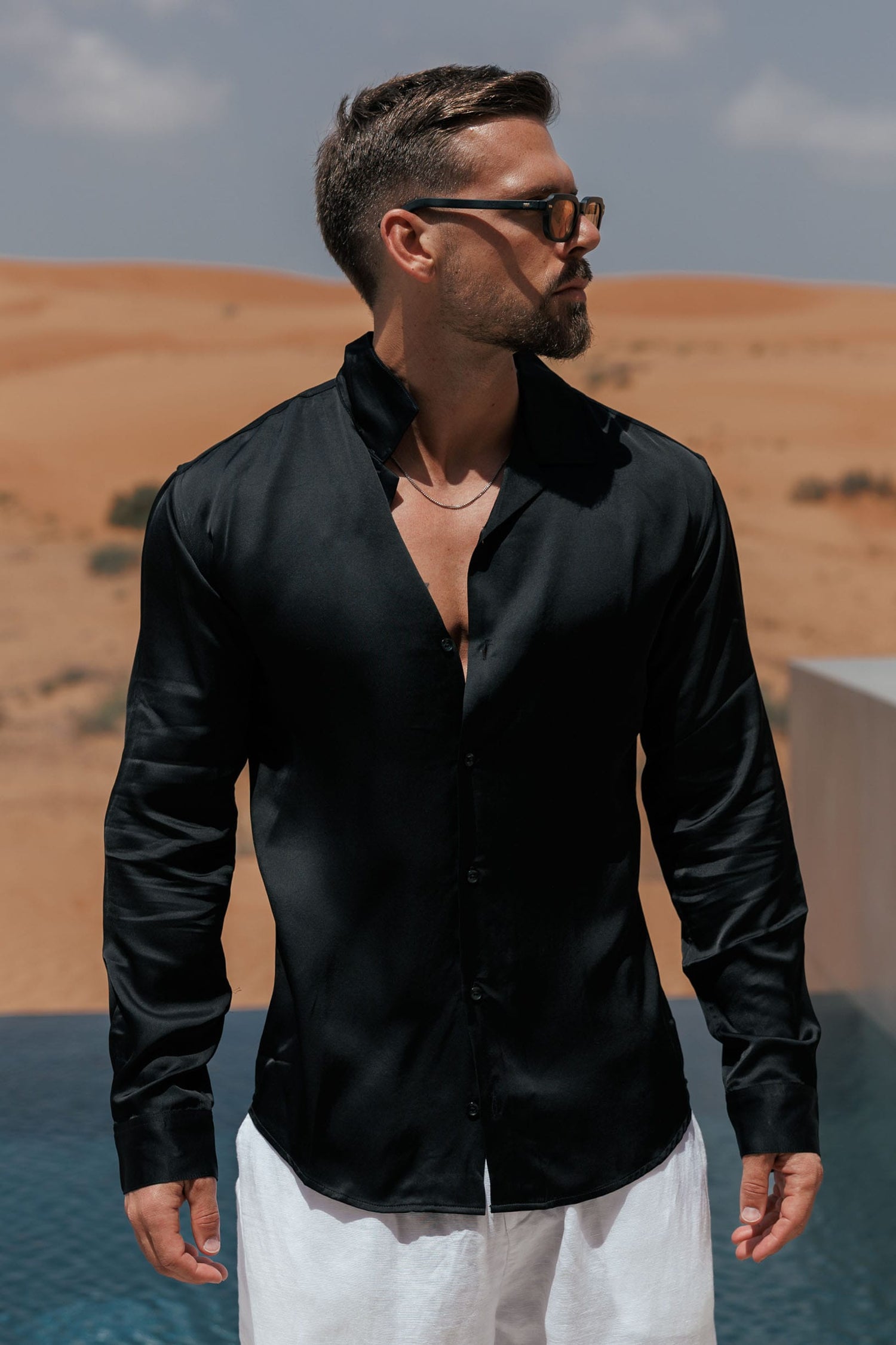 Legend London Shirt - Summer FLOW SHIRT - BLACK