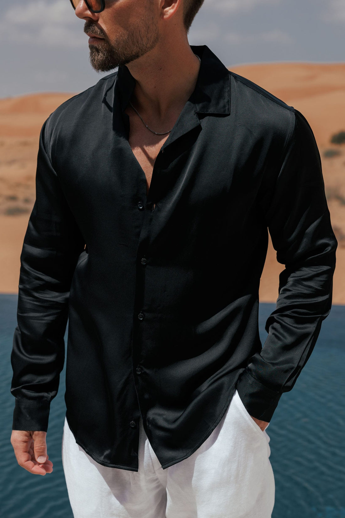 Legend London Shirt - Summer FLOW SHIRT - BLACK