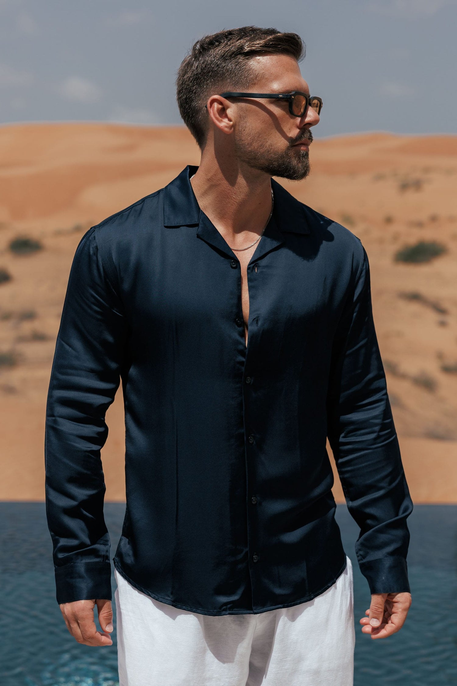 Legend London Shirt - Summer FLOW SHIRT - NAVY